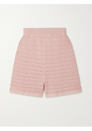 MR MITTENS - Pointelle-knit Cotton Shorts - Pink - XS/S,M/L
