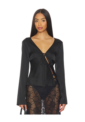 LIONESS Mariah Long Sleeve Top in Black. Size L. Also in S, XXS, XS, M, XL.