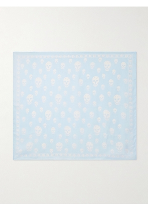 MCQUEEN - Printed Silk-chiffon Scarf - Blue - One size
