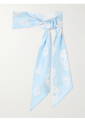 MCQUEEN - Printed Silk-twill Scarf - Blue - One size