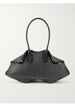 MCQUEEN - Manta Eyelet-embellished Leather Shoulder Bag - Black - One size