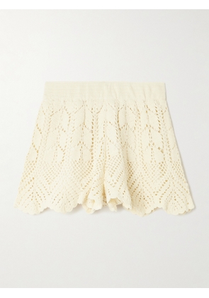 Zimmermann - Awaken Scalloped Crocheted Cotton Shorts - Cream - 00,1,2,3