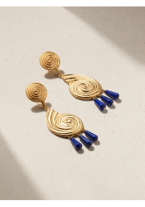 Juju Vera - Eliza Gold-tone Lapis Earrings - Blue - One size