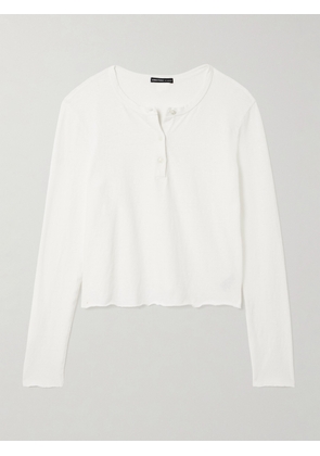 James Perse - Cotton-jersey Henley Top - White - 01,2,3,4
