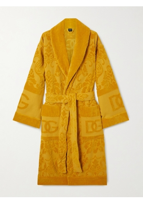 Dolce & Gabbana - Cotton-terry Jacquard Robe - Yellow - x small,small,medium,large,x large