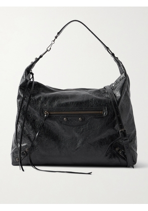 Balenciaga - Le City Medium Embellished Textured-leather Shoulder Bag - Black - One size