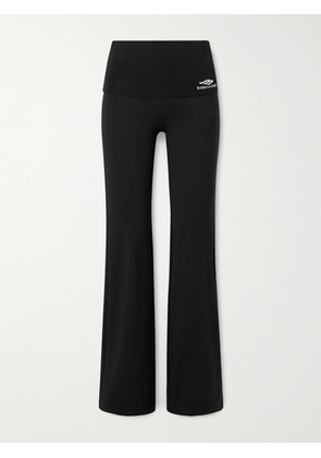 Balenciaga - Embroidered Jersey Flared Leggings - Black - XS,S