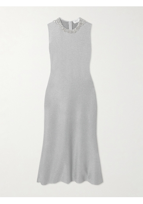 MCQUEEN - Embellished Metallic Stretch-knit Midi Dress - Silver - IT38,IT40,IT42,IT44,IT46
