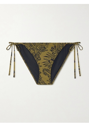 Ulla Johnson - Maria Printed Bikini Briefs - Green - x small,small,medium,large,x large