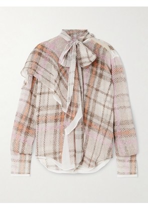 Acne Studios - Tie-detailed Draped Printed Silk Crepe De Chine Blouse - Multi - DK32,DK34,DK36,DK38,DK40