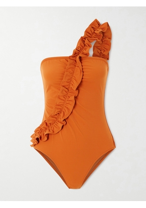 Ulla Johnson - Capri One-shoulder Ruffled Swimsuit - Orange - x small,small,medium,large,x large