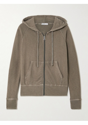 James Perse - Vintage French Cotton-terry Hoodie - Green - 01,2,3,4
