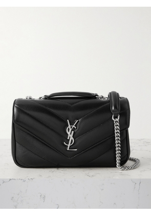SAINT LAURENT - Loulou Quilted Matelassé Leather Shoulder Bag - Black - One size