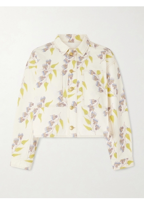 Ulla Johnson - Bobbi Cropped Printed Denim Jacket - Multi - x small,small,medium,large,x large