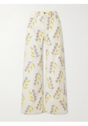 Ulla Johnson - Willow Floral-print Mid-rise Wide-leg Jeans - Multi - 24,25,26,27,28,29,31