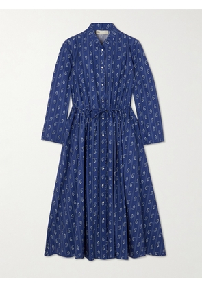 Tory Burch - Printed Cotton Midi Shirt Dress - Blue - US0,US2,US4,US6,US8,US10,US12,US14