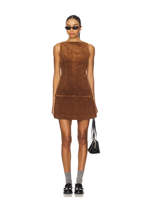 LIONESS Cocquette Mini Dress in Chocolate. Size L. Also in S, XXS, XS, M.