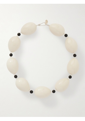 Gohar World - Host Egg Silver, Porcelain And Quartz Necklace - White - One size