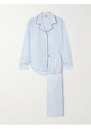 Comme Si - Piped Silk-twill Pajama Set - Blue - x small,small,medium,large,x large