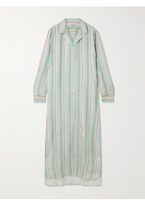 Comme Si - Striped Silk-twill Midi Shirt-dress - Multi - XXS/XS,S/M,L/XL