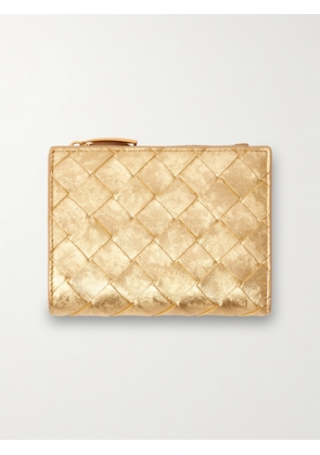 Bottega Veneta - Metallic Intrecciato Leather Wallet - Gold - One size