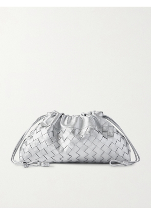 Bottega Veneta - Intrecciato Metallic Leather Pouch - Silver - One size