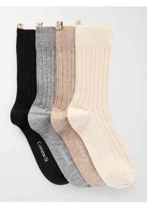 Comme Si - The Cashmere Set Of Four Ribbed Cashmere-blend Socks - Multi - EU 39/42,EU 35/38