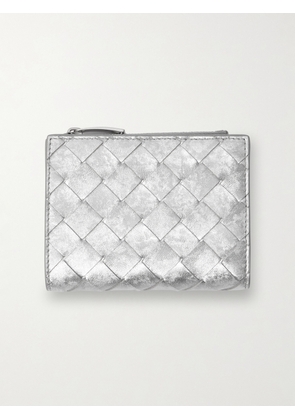 Bottega Veneta - Metallic Intrecciato Leather Wallet - Silver - One size