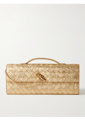 Bottega Veneta - Long Andiamo Intrecciato Metallic Leather Clutch - Gold - One size