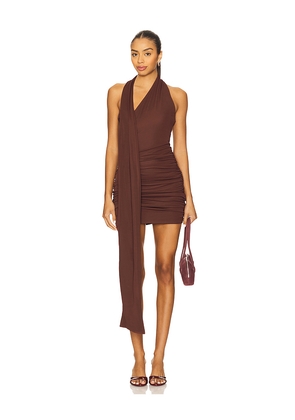 NBD The Lisha Mini Dress in Brown. Size L. Also in XXS, XS, S, M, XL.