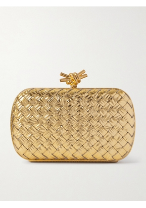 Bottega Veneta - Knot Intrecciato Metallic Leather Clutch - Gold - One size