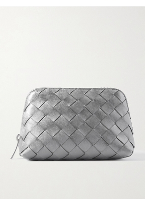 Bottega Veneta - Intrecciato Leather Pouch - Silver - One size