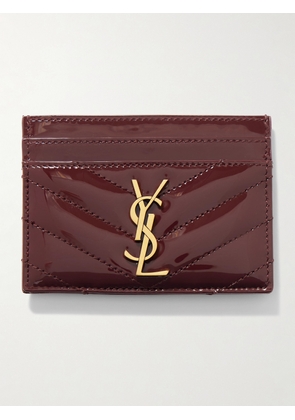SAINT LAURENT - Cassandre Matelassé Patent-leather Cardholder - Red - One size