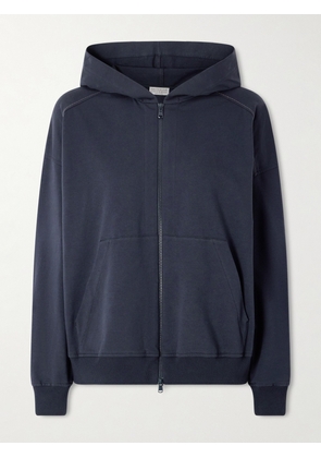 Brunello Cucinelli - Cotton-blend Jersey Hoodie - Blue - xx small,x small,small,medium,large,x large,xx large