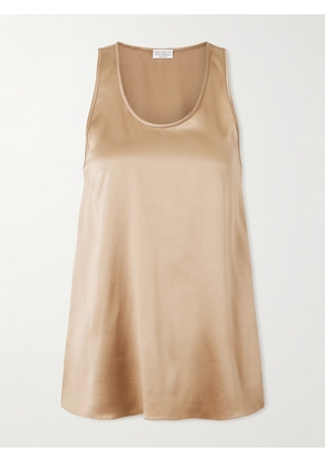 Brunello Cucinelli - Silk-blend Satin Top - Brown - xx small,x small,small,medium,large,x large