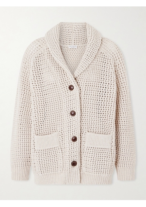 Brunello Cucinelli - Open-knit Cotton-blend Cardigan - Neutrals - xx small,x small,small,medium,large,x large