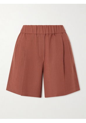 Brunello Cucinelli - Pleated Twill Straight-leg Shorts - Red - IT36,IT38,IT40,IT42,IT44,IT46,IT48