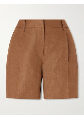 Brunello Cucinelli - Pleated Linen-twill Shorts - Brown - IT36,IT38,IT40,IT42,IT44,IT46,IT48