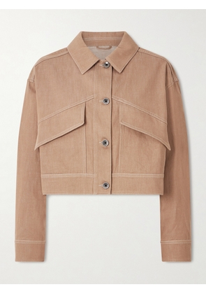 Brunello Cucinelli - Cropped Cotton-twill Jacket - Neutrals - IT36,IT38,IT40,IT42,IT44,IT46,IT48