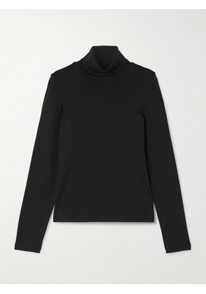 FLORE FLORE - Dinah Ribbed Organic Cotton-jersey Turtleneck Top - Black - x small,small,medium,large,x large