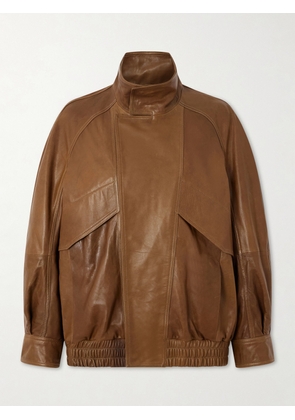 Nour Hammour - Ariste Paneled Leather Jacket - Brown - x small,small,medium,large,x large