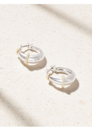 L’Atelier Nawbar - Buoy 18-karat White And Yellow Gold Diamond Hoop Earrings - One size