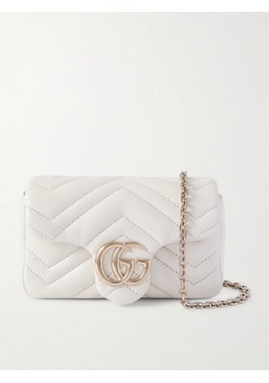 Gucci - Gg Marmont Mini Matelassé Leather Shoulder Bag - White - One size