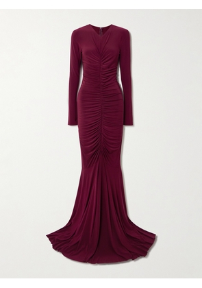 Norma Kamali - Ruched Stretch-jersey Gown - Purple - xx small,x small,small,medium,large,x large