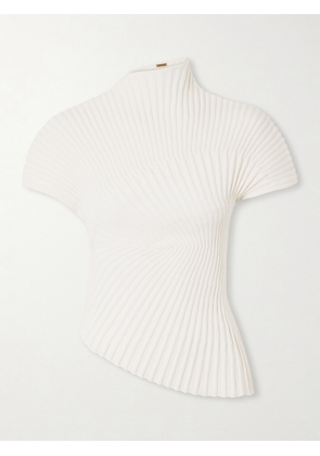 Cult Gaia - Annemie Asymmetric Ribbed Cotton Top - Off-white - xx small,x small,small,medium,large
