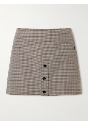 COURREGES - Houndstooth Wool-blend Mini Skirt - Gray - FR 34,FR 36,FR 38,FR 40,FR 42,FR 44