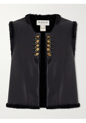 MAISON MAYLE - Yves Shearling Vest - Black - x small,small,medium,large