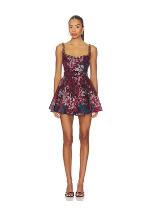 LA FUORI Burgundy Garden Jewel Dress in Burgundy. Size M. Also in S.