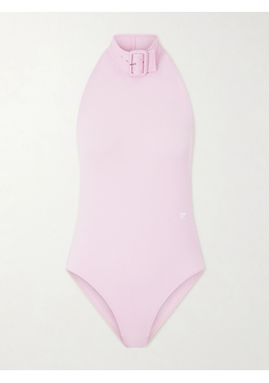 COURREGES - Buckled Jersey Mockneck Bodysuit - Pink - x small,small,medium,large,x large,xx large