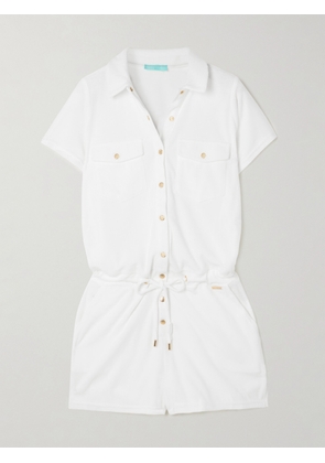 Melissa Odabash - Cheryl Embellished Cotton-blend Terry Playsuit - White - x small,small,medium,large